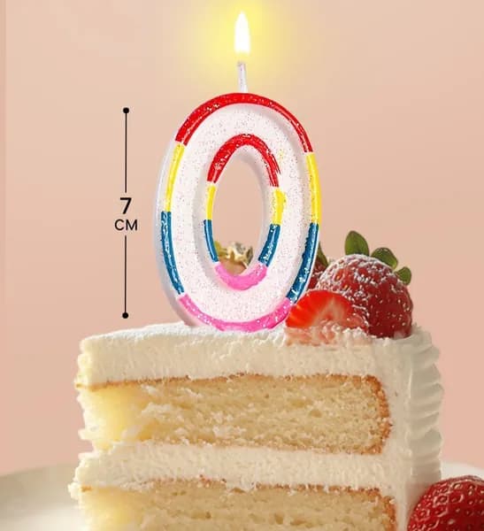 Свеча для торта Цифра 0 , 7 см