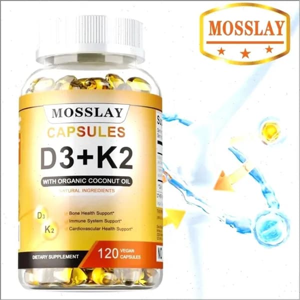 Витамины D3 и K2, а также органическое кокосовое масло способствуют здоровью костей и зубов.