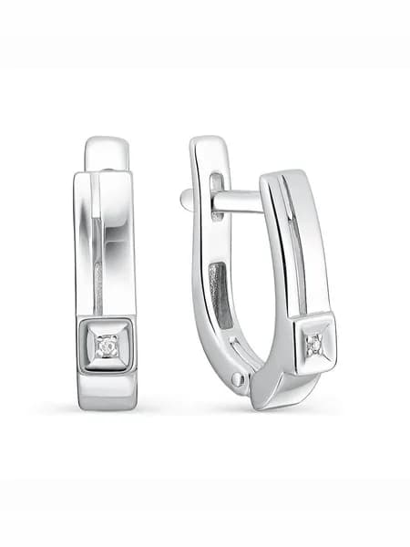 Серьги женские серебро с бриллиантами Novel Jewelry