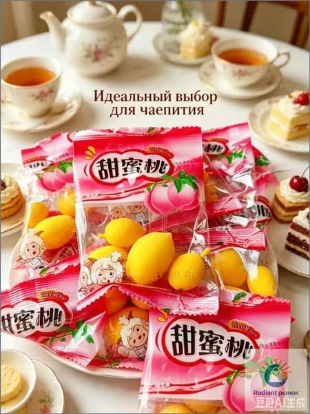 Китайская закуска из кислого, сладкого, хрустящего персика, Медового персика 30 г*5Bags