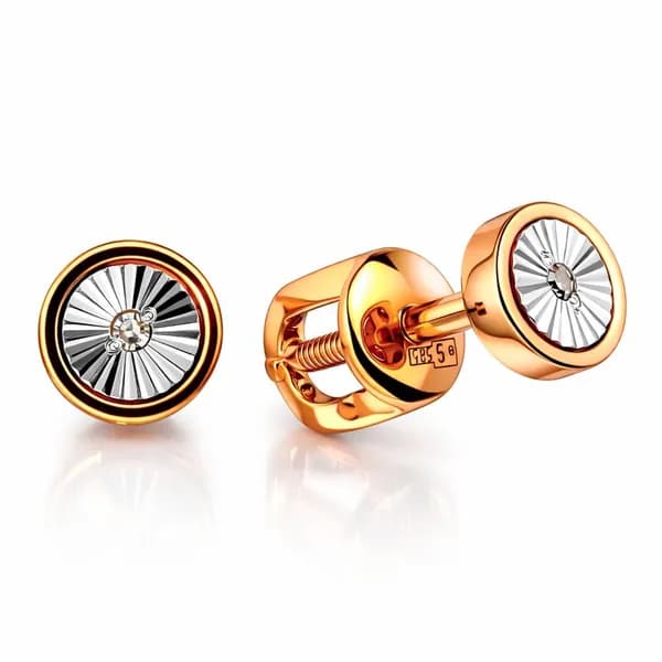 Серьги женские с бриллиантами из красного золота 585 пробы 585GOLD