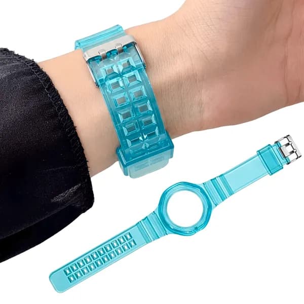 Силиконовый ремешок для карманных часов Royal Pop от Swatch и Audemars Piguet, прозрачный ТПУ, светло-голубой
