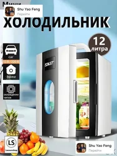 Мини-двухъядерный холодильник объемом 12литров,подходящий для использования в автомобиле и дома