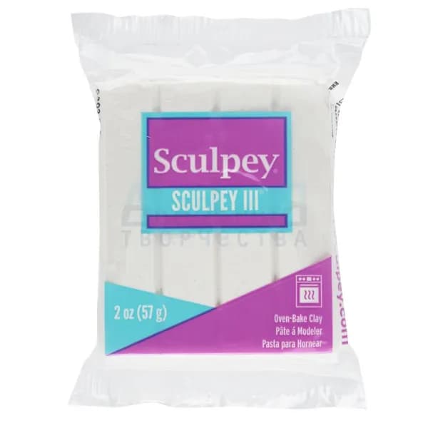 Полимерная глина Sculpey III 539 цвет белый с блестками 57 гр.