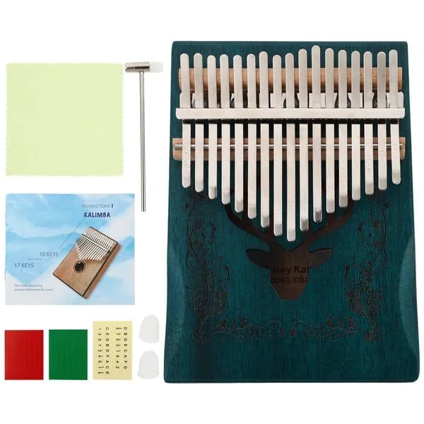 Набор из 3 синих деревянных калимб 17 клавиш, музыкальный инструмент для начинающих