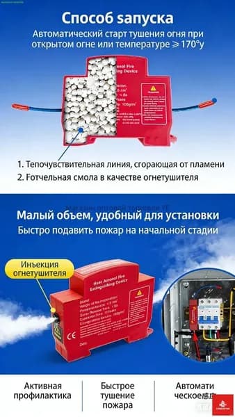 Автоматический огнетушитель-пластырь
