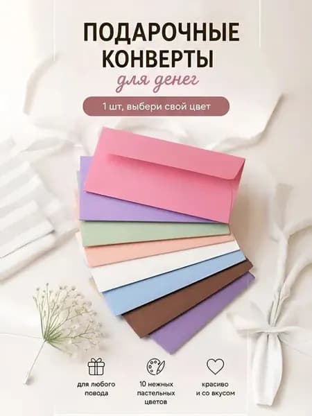 Конверт подарочный с днем рождения, конверт для денег