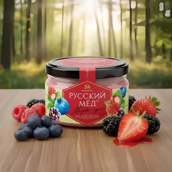 Медовое суфле с Лесными ягодами "Русский Мёд" 250мл
