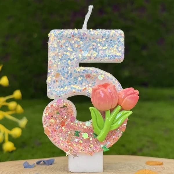 Свечи для торта цифра 5, 7.5 см, 1 шт