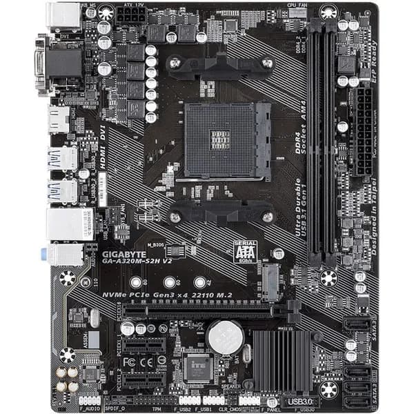 Gigabyte AMD A320 Socket/ Сокет AM4, AM4, DDR4, Материнская плата
