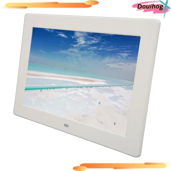 10 Inch Digital Photo Frame, Яркие цвета и высокая четкость изображения, для семейных мероприятий и просмотра Белый американский стандарт