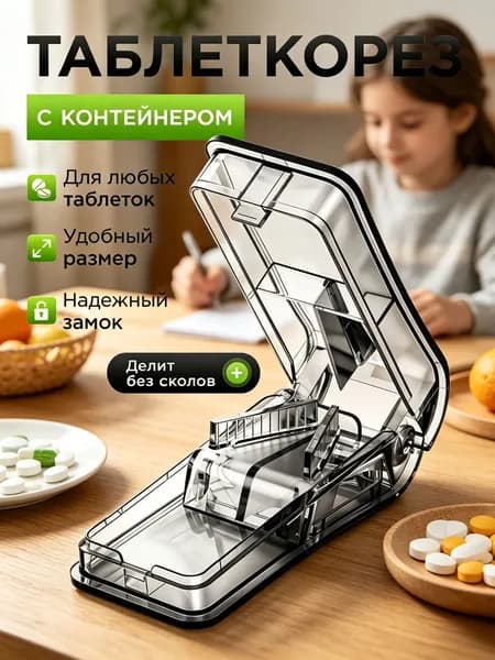 Делитель для таблеток с контейнером. Таблетница на день с делителем.