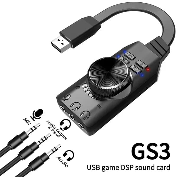 Внешняя игровая звуковая карта PALMEXX DSP 24bit, USB2.0, 7.1CH, GS3 Mark II