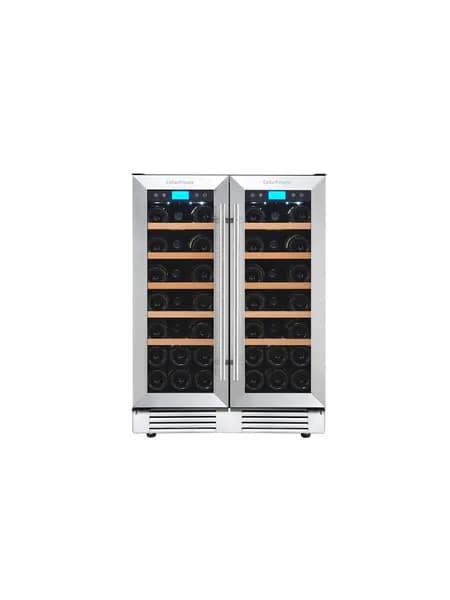 Винный шкаф Cellar Private CP042-2T, встраиваемый, двухтемпературный на 42 бут, серебристый.
