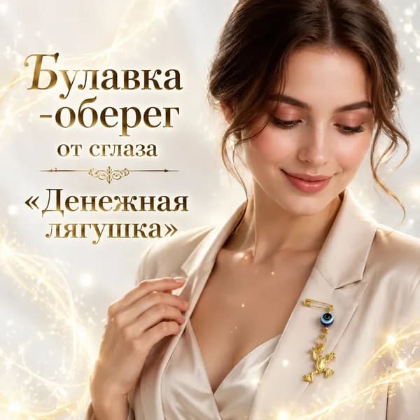 Булавка оберег для защиты от негатива и талисманом лягушкой