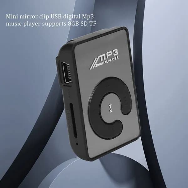 Миниатюрное зеркало с зажимом, USB-плеер, цифровой MP3, черный