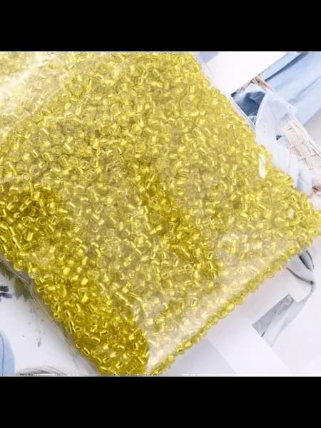 Бусины стеклянные светло-желтые 3 мм, 500 шт