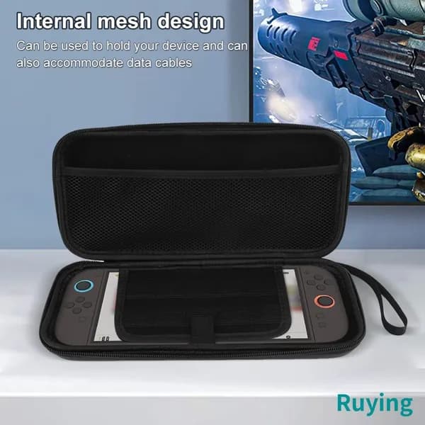 Чехол для Nintendo Switch 2 из искусственной кожи с ручкой и сетчатым отделением