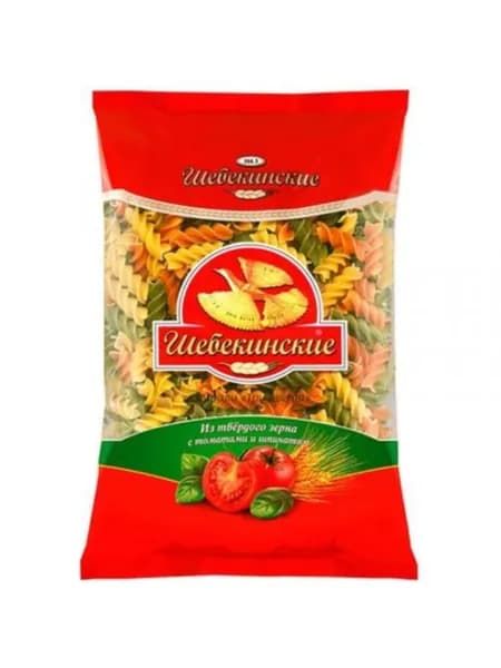 Шебекинские Макаронные изделия Спирали Три цвета, 450 г
