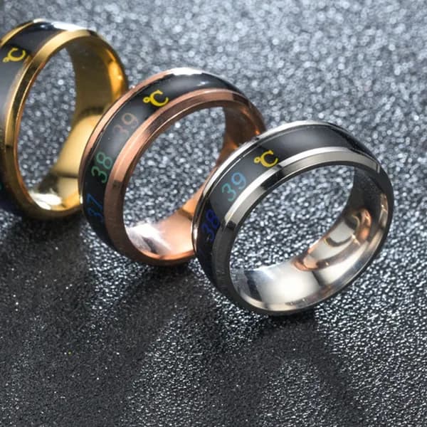 Умное кольцо с индикацией температуры из титана для ношения, размер 10