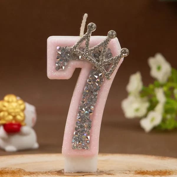 Свечи для торта цифра 7 "无" 12 см х 3 см 1 шт