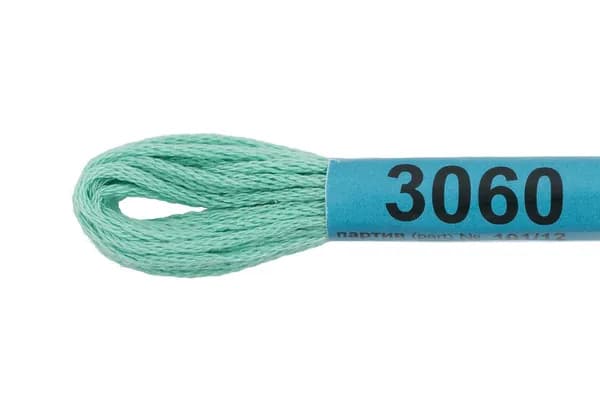 Мулине GAMMA нитки для вышивания 4 шт. по 8 м., 3060 бирюза