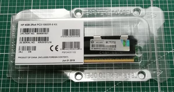 HP Оперативная память 500658-B21 4G 1333MHz DDR3 RDIMM 2Rx4 PC3-10600 CAS-9 ECC Registered серверная 501534-001 500203-061 KRW93508S0 DDR3, 1333 МГц, 1 x 4 ГБ (500658-B21)