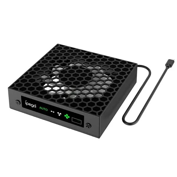 Ipega для Xbox Series X. Охлаждающий вентилятор с контролем температуры, держатель для гарнитуры, подвесная мультифункциональная подставка / "RGB" подсветка