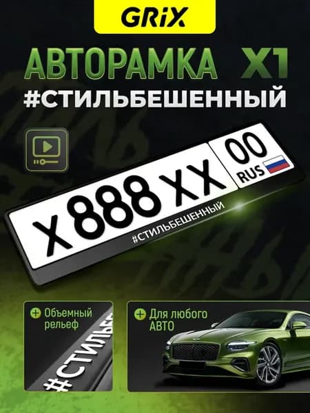 Рамка для автомобильного номера, "Стильбешенный", 1 шт