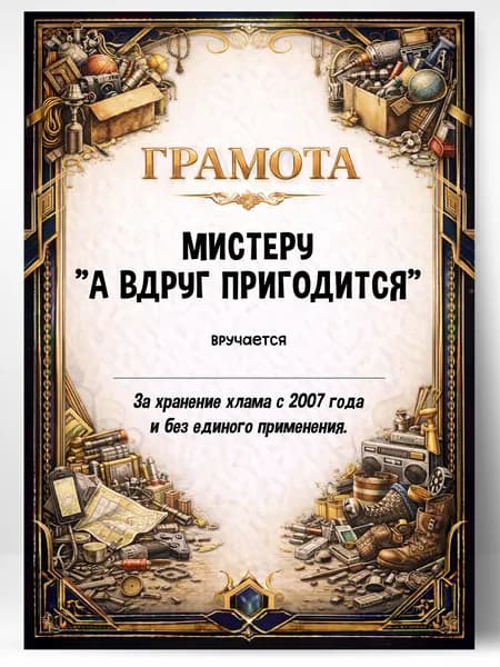 Прикольная грамота, диплом для другу - мистеру "а вдруг пригодится"