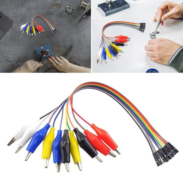 провод с зажимами и наконечником DuPont, 30 см, для платы Arduino, тип мама