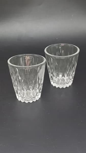 Винтажный советский набор стопок с рельефным рисунком, стекло, СССР