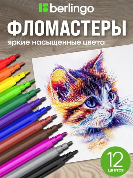 Berlingo Набор фломастеров, 12 шт.