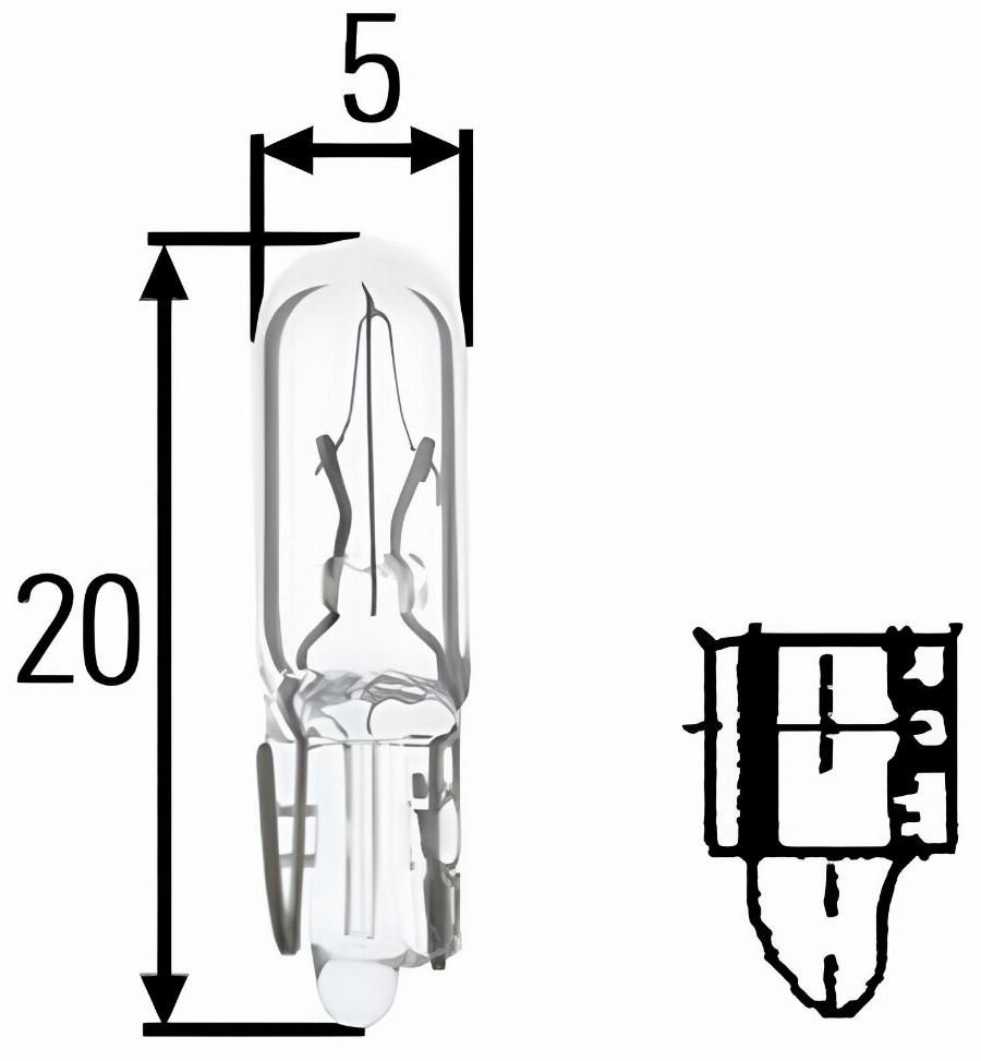 Лампа 24V W2*4.6d 1,2W щитка приборов без цоколя (Hella)
