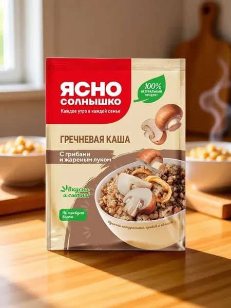 Каша гречневая с грибами и жареным луком 5 шт 45 гр