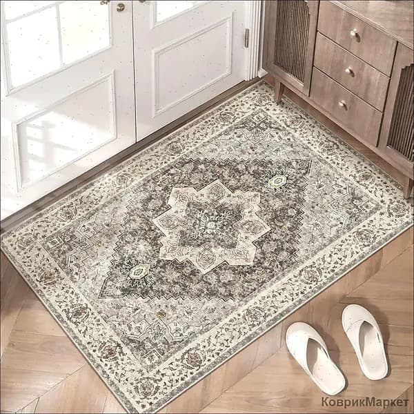 Коврик придверный 40x60 см 3 мм 3d-эффект белый, зеркальный