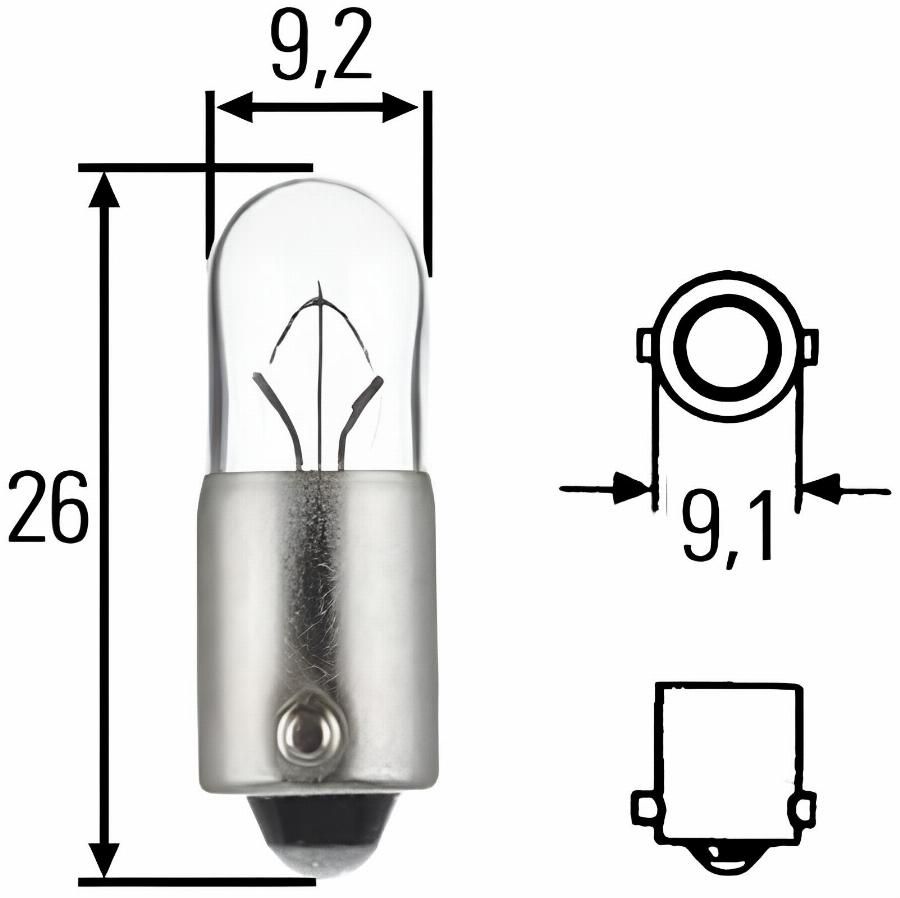 Лампа 24V T4W BA9S (Hella)