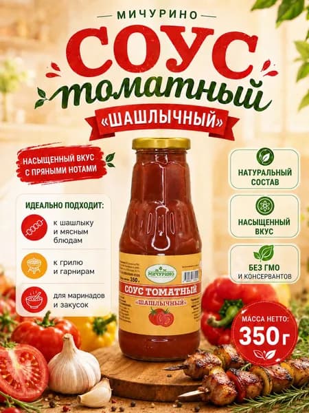 Соус томатный Мичурино "Шашлычный", 350 г