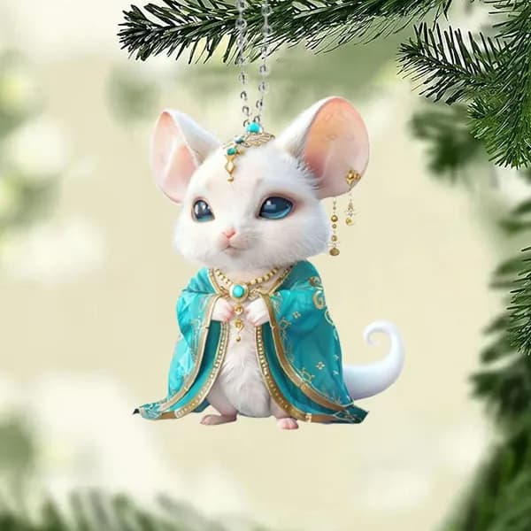 Елочная игрушка 8 см животные 1 шт
