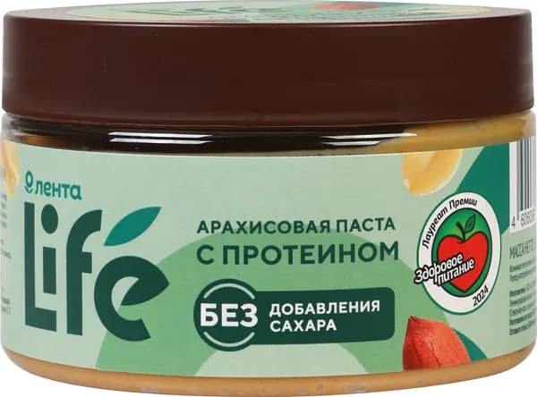 Паста арахисовая ЛЕНТА LIFE с протеином, 250г