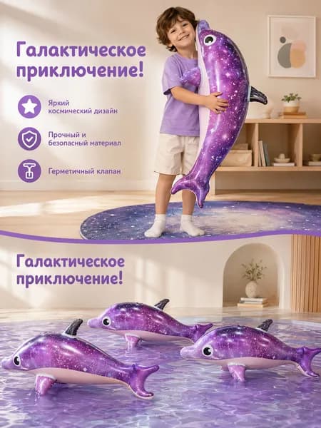 Надувная игрушка для плавания с дельфином, 78*37 см