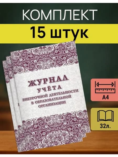 Журнал учета внеурочной работы в образовательной организации, КЖ-919/1 15 шт