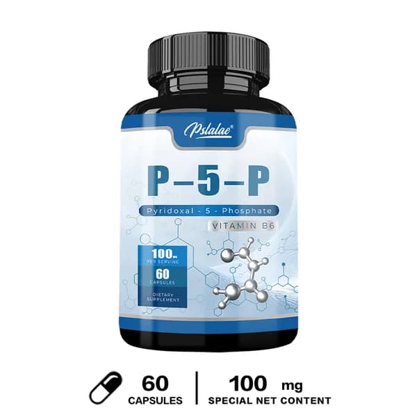 Капсулы Pslalae P-5-P с активным витамином B6-содержат P5P и витамин B6-способствуют поддержанию обмена веществ и здоровья нервной системы