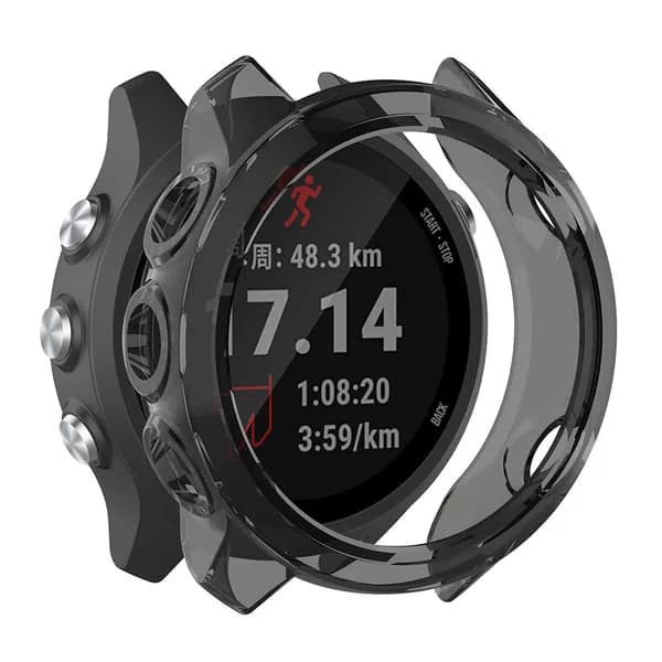 Чехол из ТПУ для смарт-часов Garmin Forerunner 245 и Forerunner 245M, прозрачный чёрный