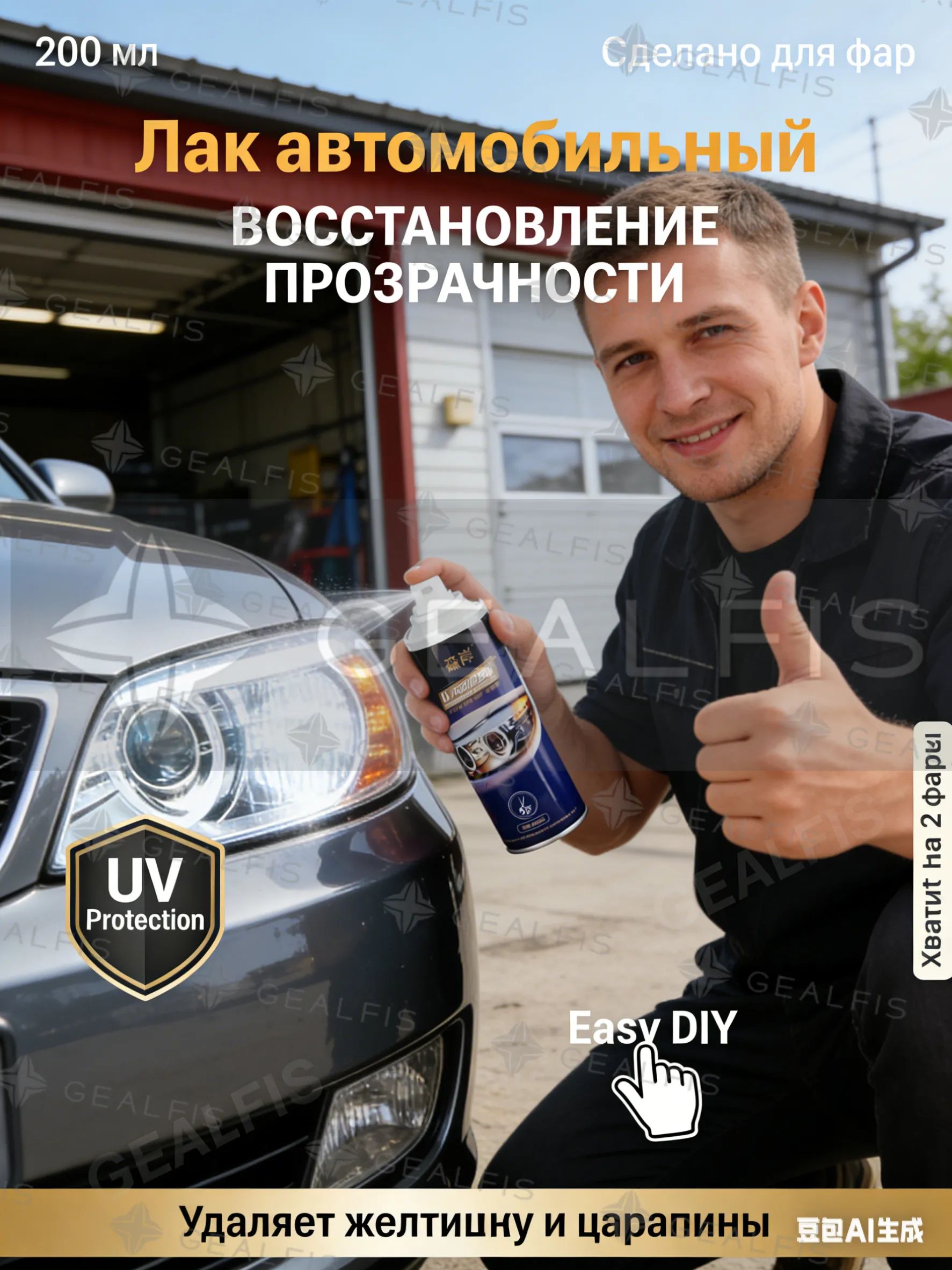 Лак автомобильный, цвет: черный матовый, 199 мл, 1 шт.