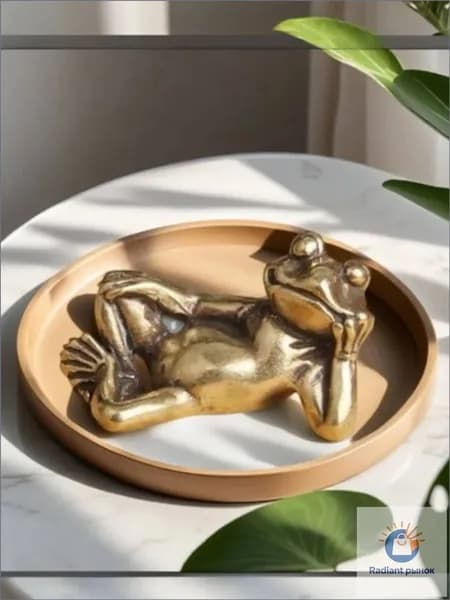 Качественный винтажный символ богатства, статуэтка лягушки