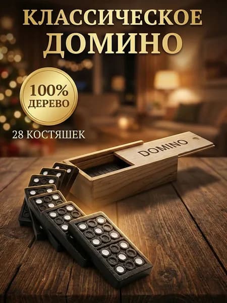 Домино Классическое - Настольная Игра для Детей и Взрослых (28 Костяшек)