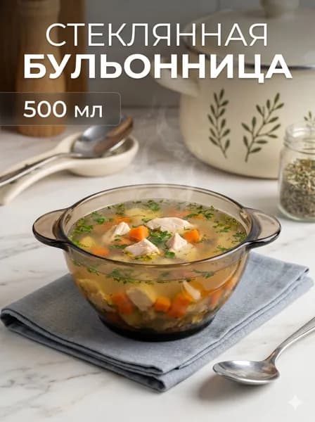 Бульонница "Дымчатая", 500 мл