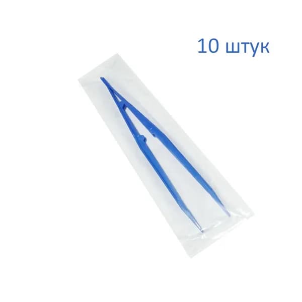 Пинцет одноразовый, пластиковый, стерильный, 25 см, 10шт
