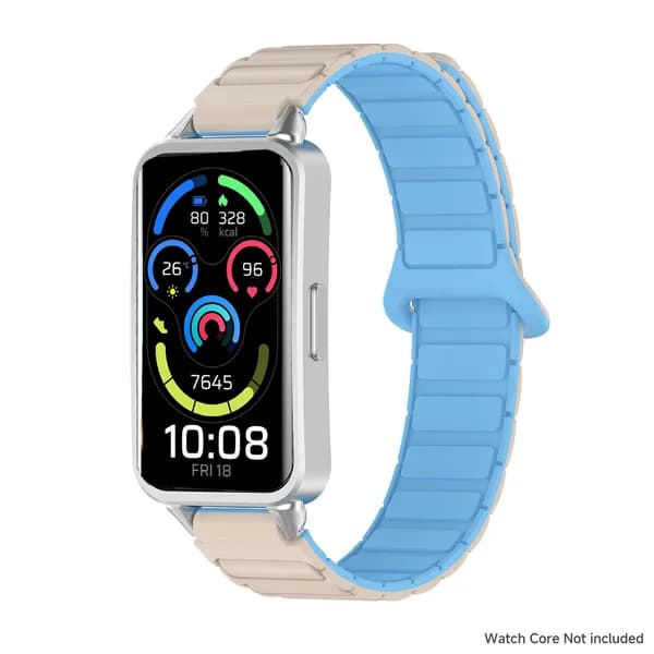 Двухцветный силиконовый ремешок для Huawei Band 11/11NFC, магнитный ремешок для Huawei Band 11Pro/11Pro NFC, доспехи узор
